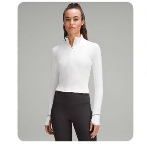 Lululemon It's Rulu Ribbed Cropped Top - Vapor - size 6